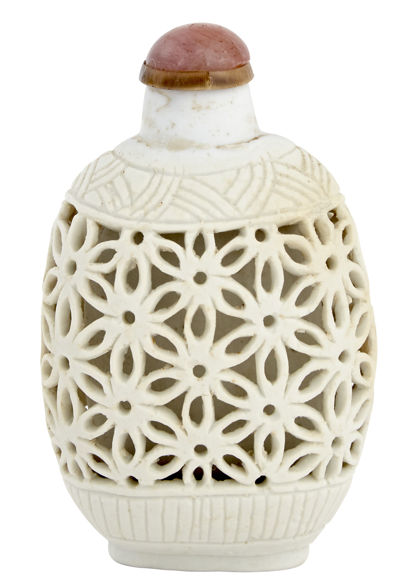 Lot image - Chinese Molded Porcelain Snuff Bottle