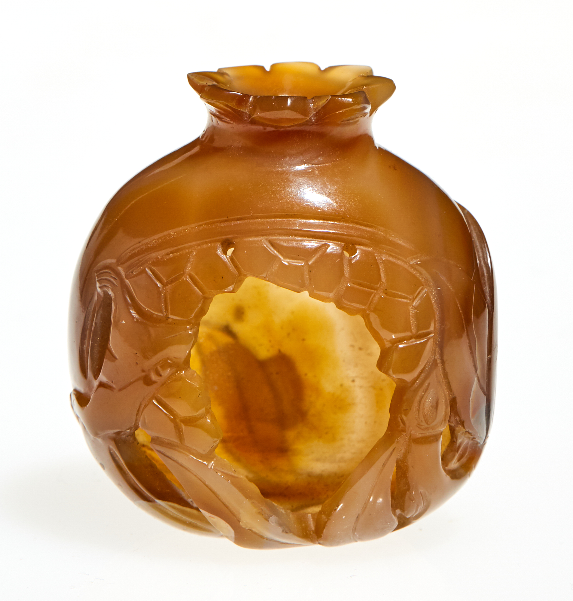 Lot image - A Chinese Agate Pomegranate-Form Water Dropper
