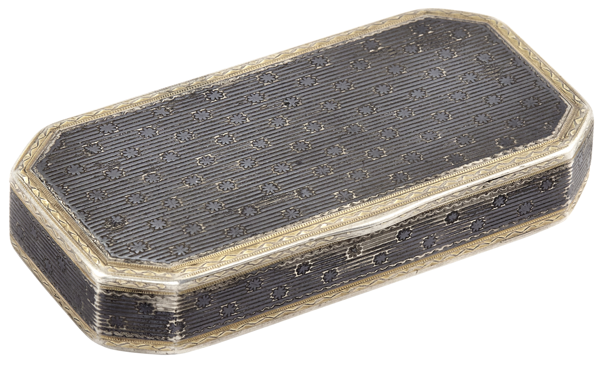 Lot image - Russian Parcel-Gilt Silver and Niello Snuff Box