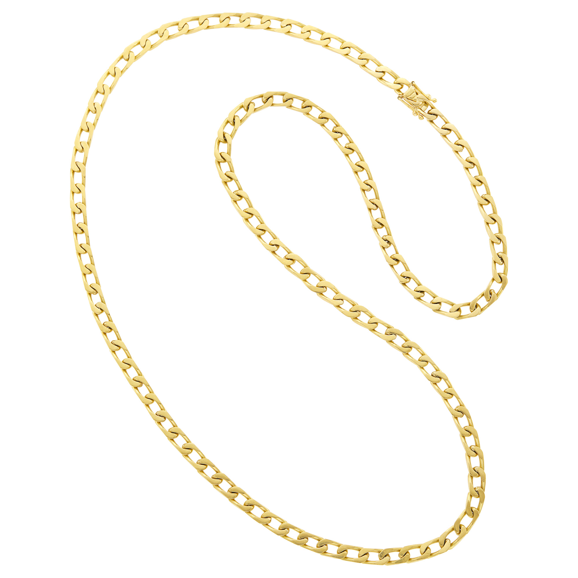 Lot image - Bulgari Long Gold Curb Link Chain Necklace