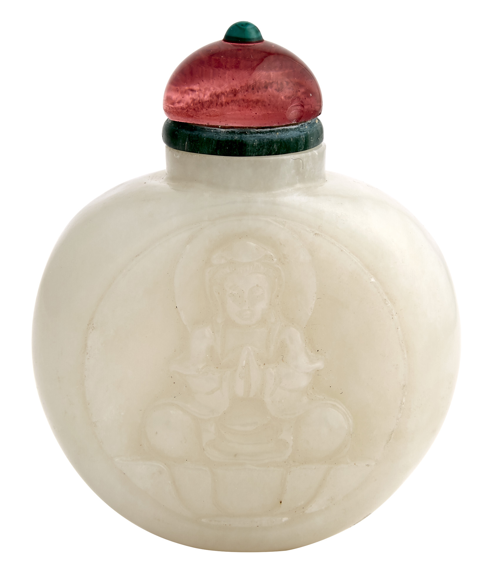 Lot image - Chinese White Jade Snuff Bottle