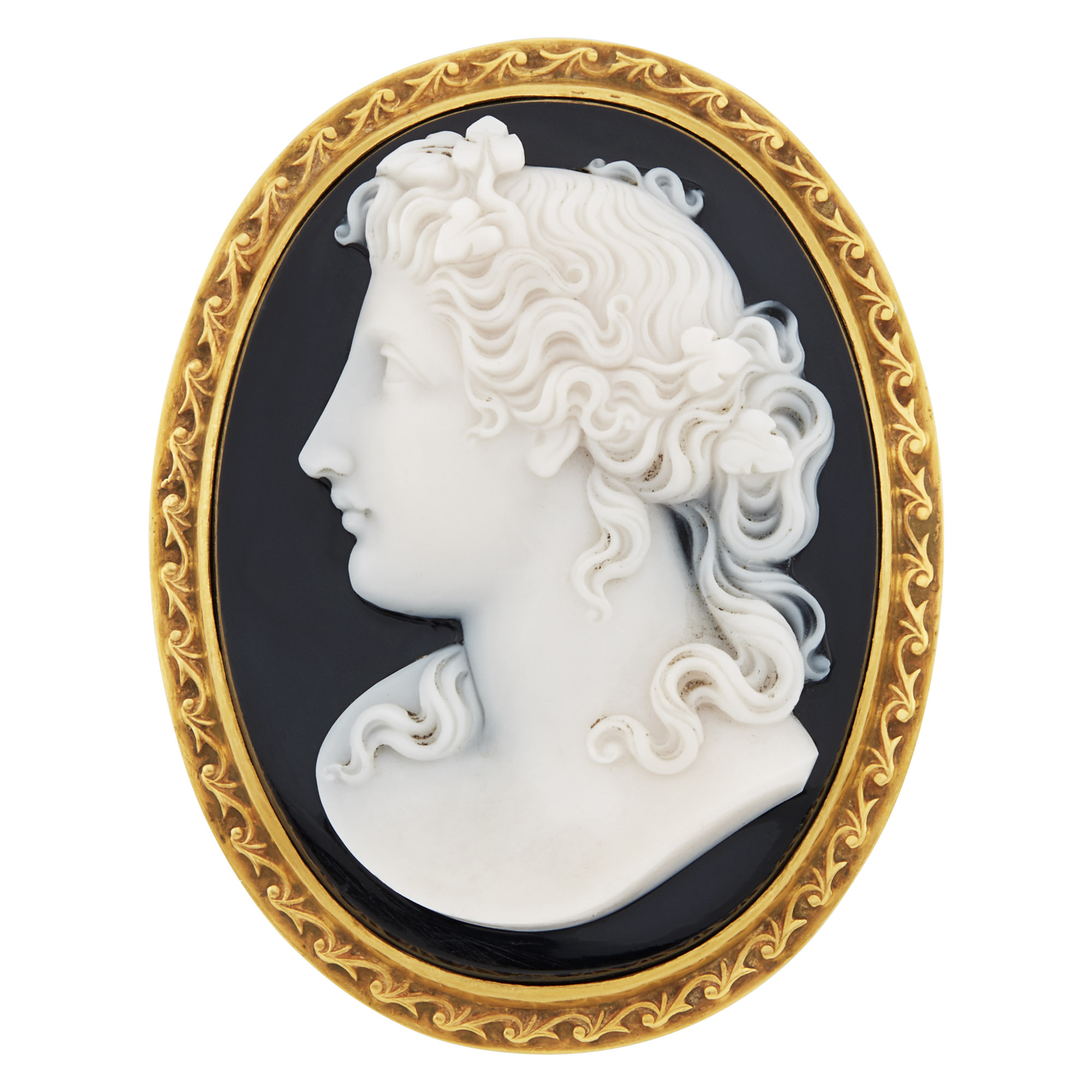 Lot image - Antique Gold and Hardstone Cameo Brooch