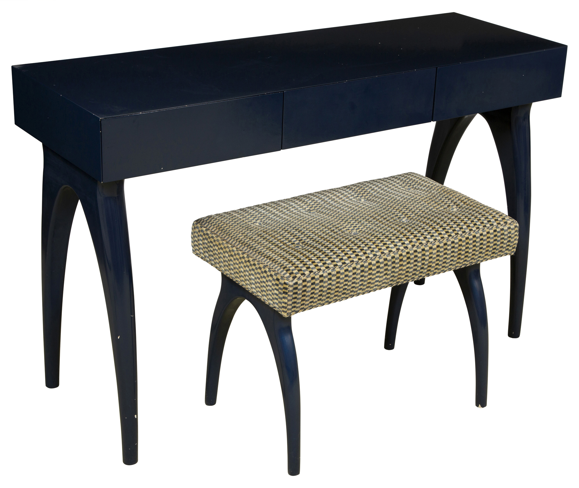 Lot image - Navy Lacquered Dressing Table
