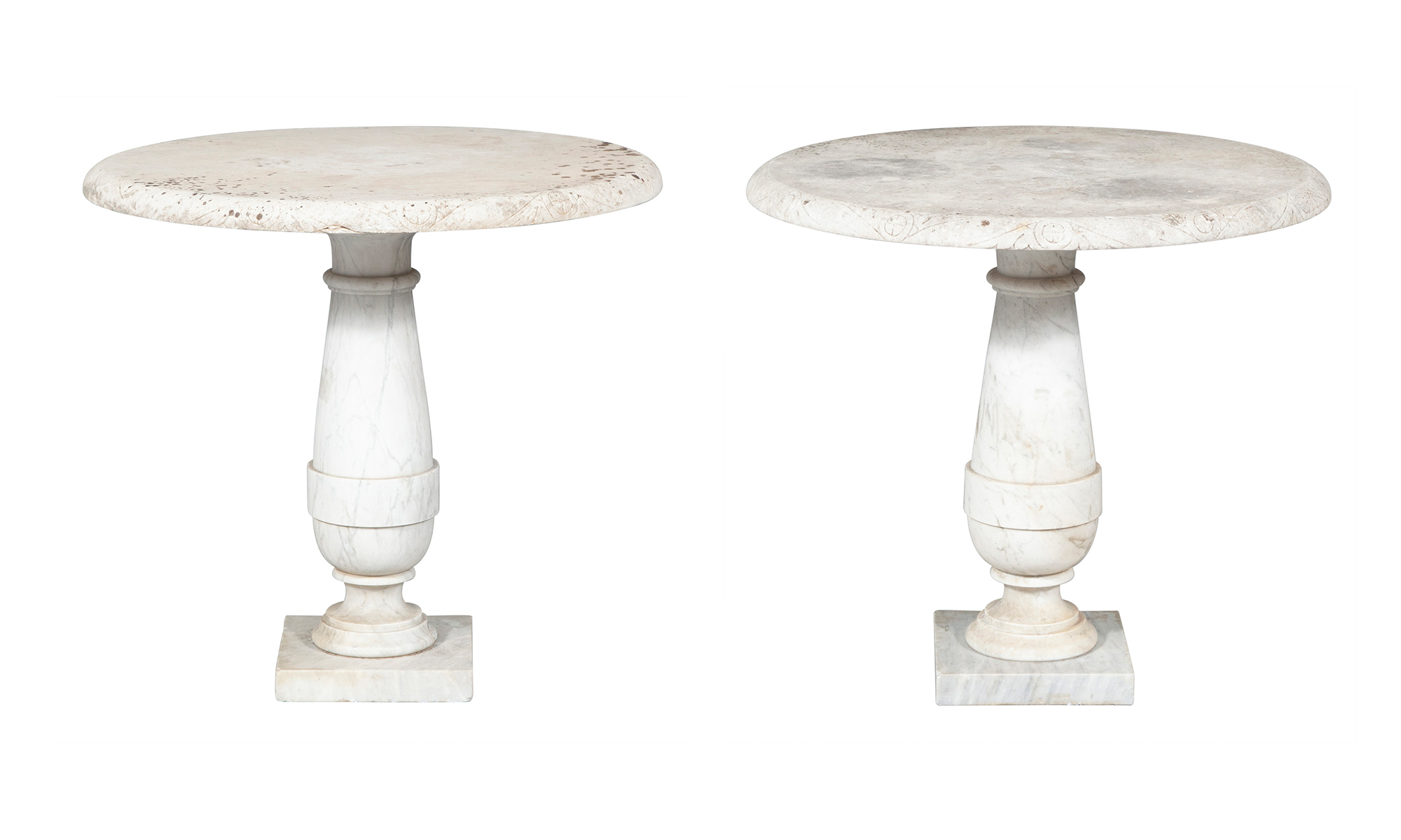 Lot image - Pair of Marble Center Tables