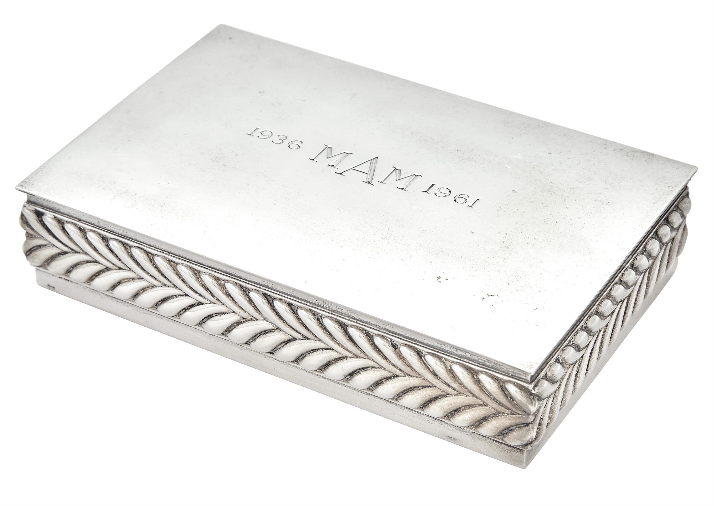 Lot image - Tiffany & Co. Sterling Silver Table Cigarette Box