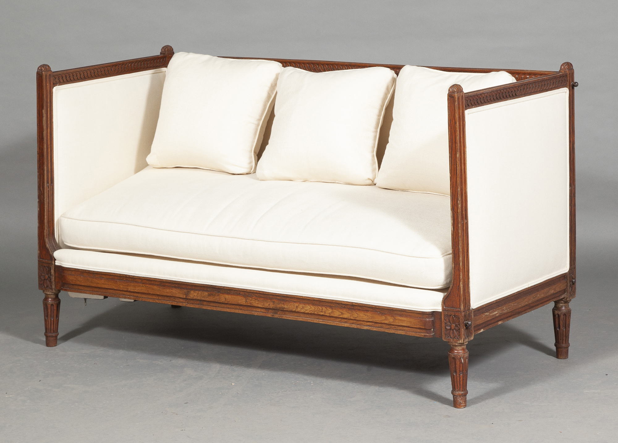 Lot image - Louis XVI Style Carved Oak Daybed