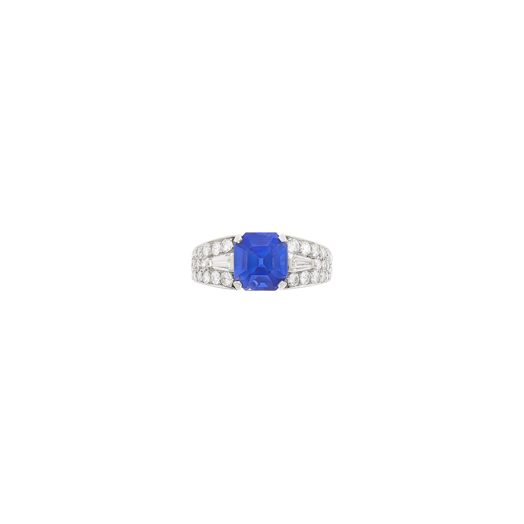 Lot image - Bulgari Platinum, Kashmir Sapphire and Diamond Ring