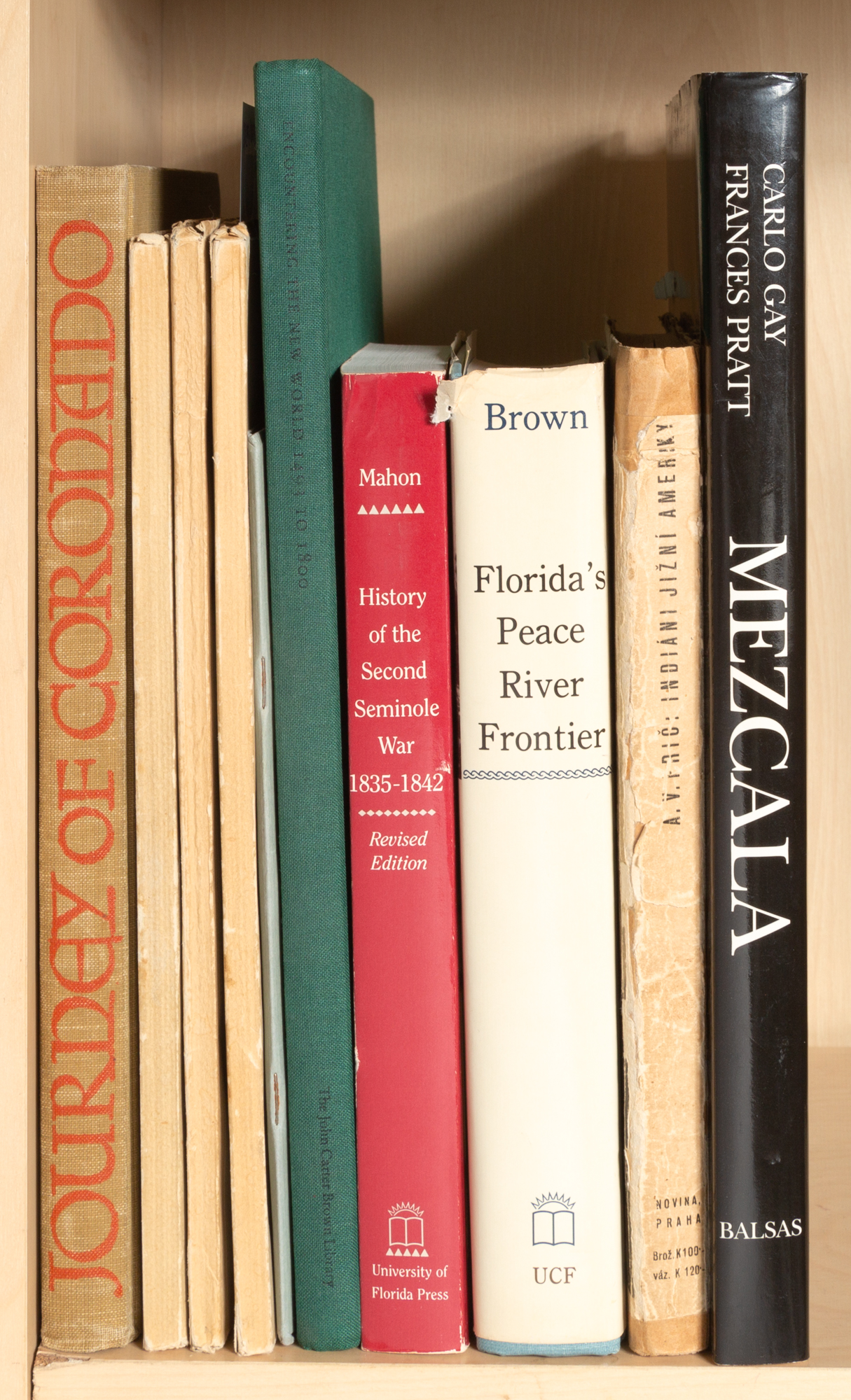 Lot image - [REFERENCE - BOOKS ABOUT THE AMERICAS] A group of eight titles, including a Grabhorn edition about early travel in the Americas...