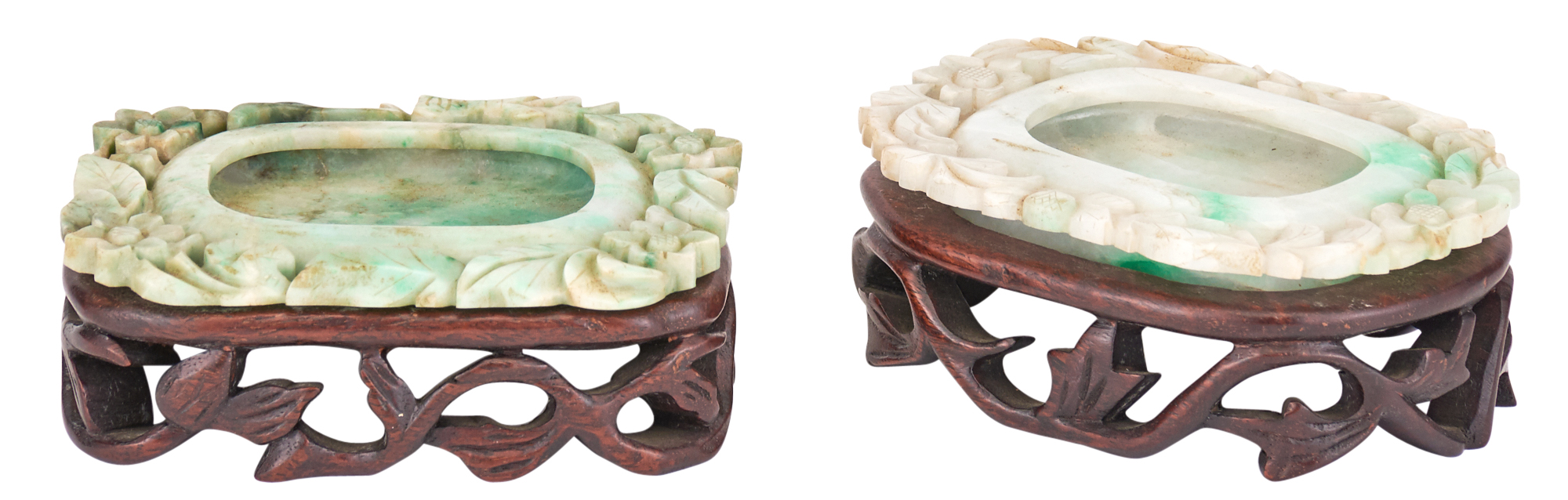 Lot image - A Pair of Chinese Jadeite Brush Washers