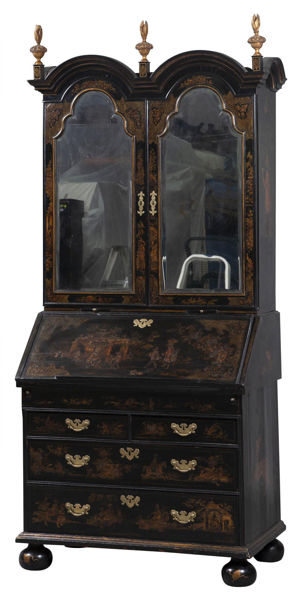 Lot image - George II Japanned Bureau Bookcase