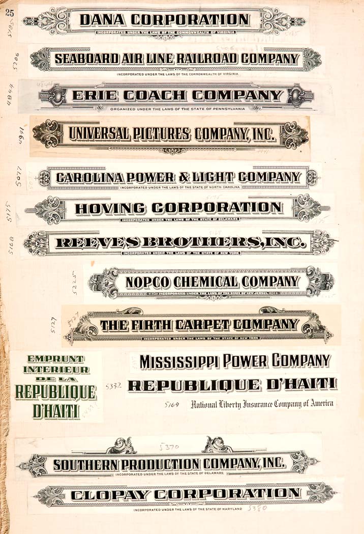 Lot image - United States Bank Note Printing Samples