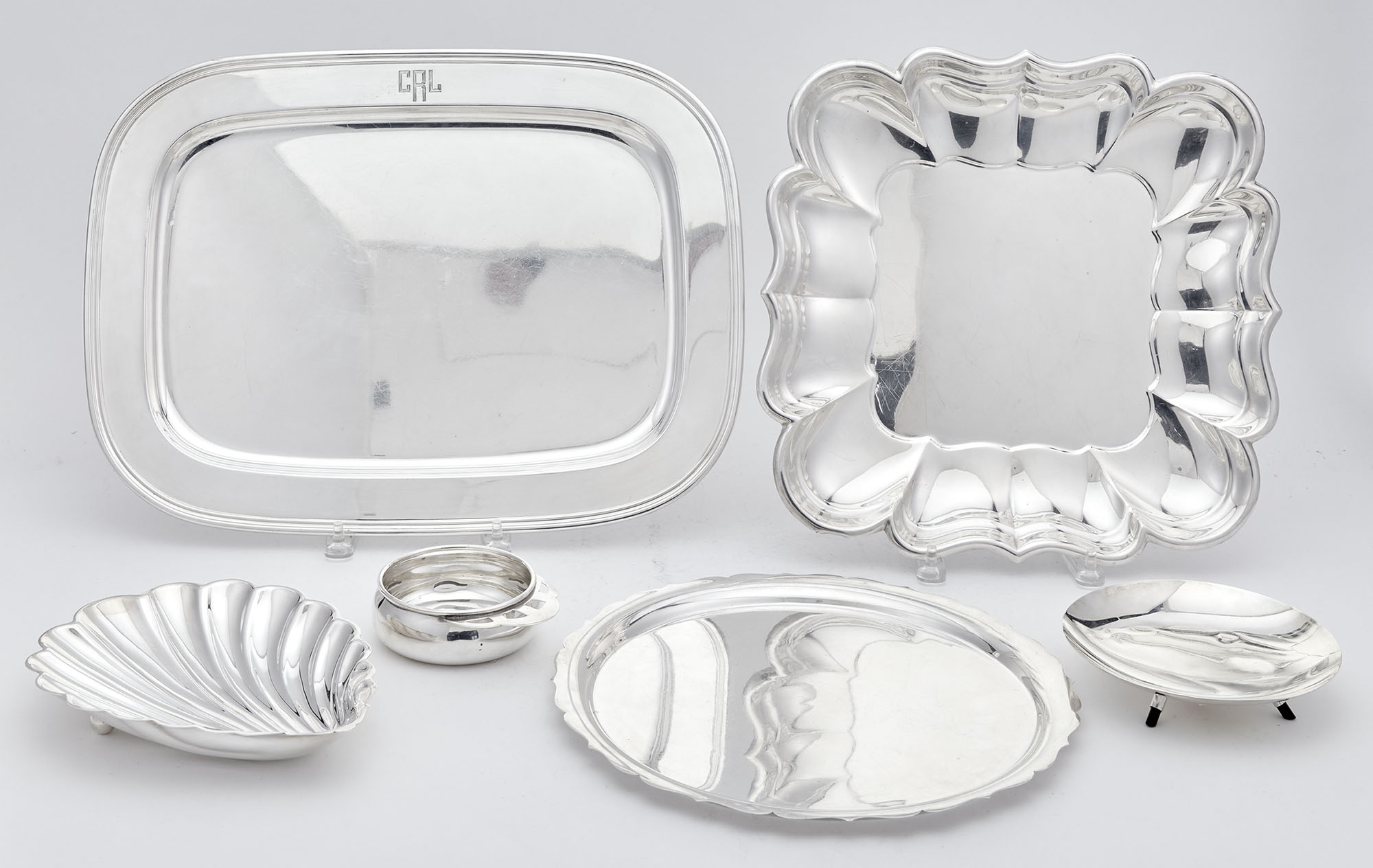 Lot image - Group of Six Sterling Silver Table Articles