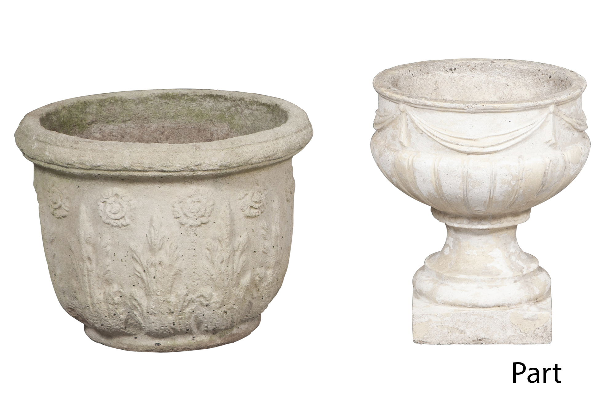 Lot image - Two Pairs of Cast Stone Planters