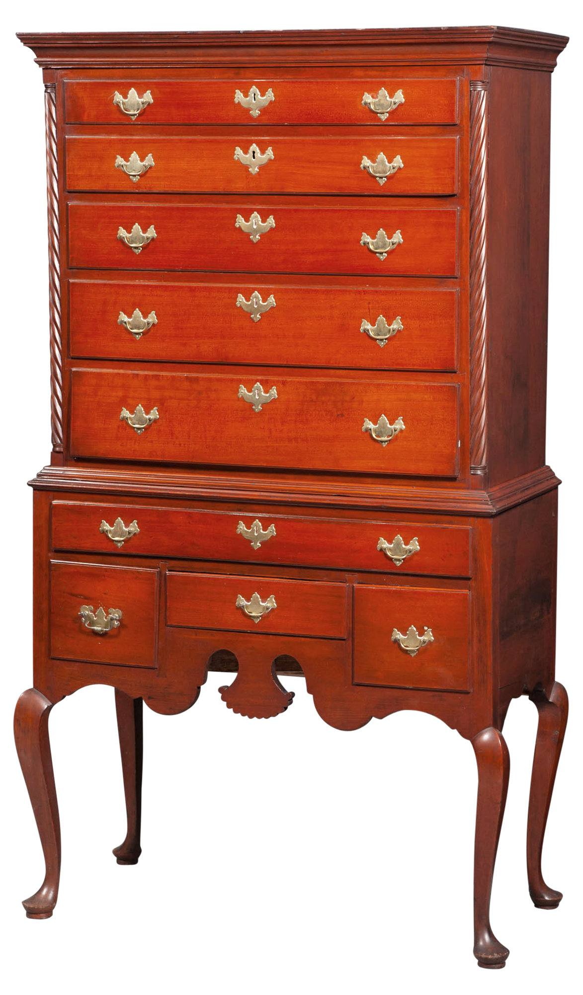 Lot image - Queen Anne Cherry High Chest