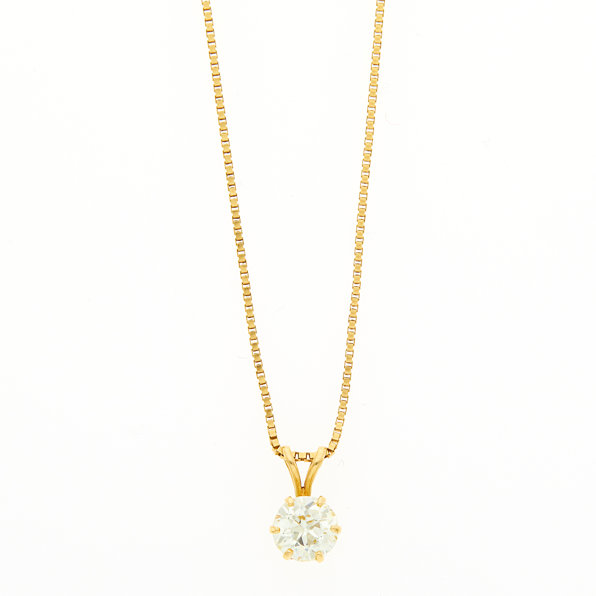 Lot image - Gold and Diamond Pendant with Chain Necklace