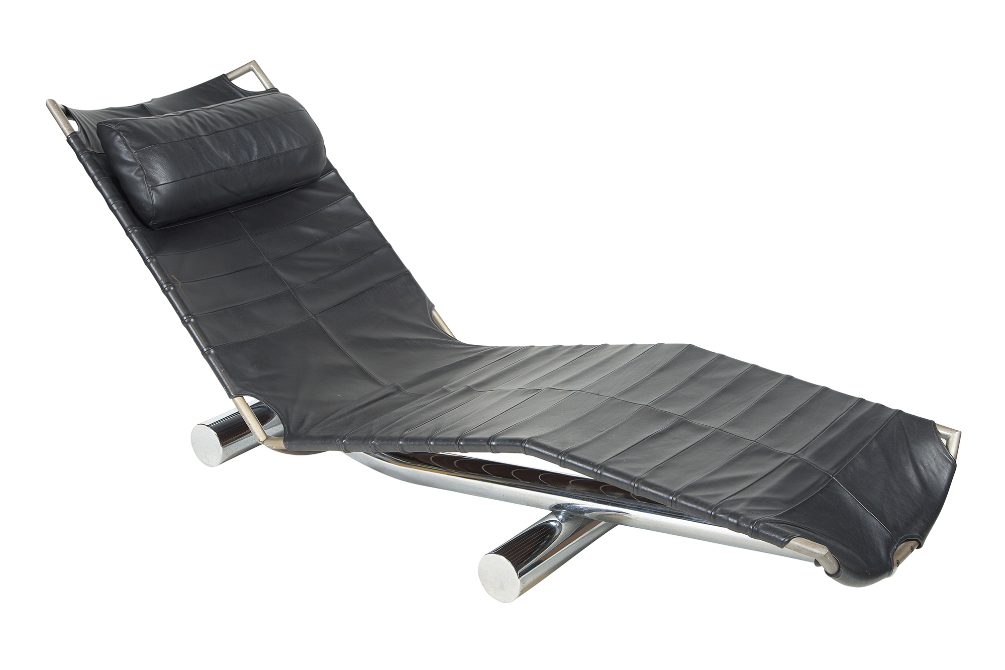 Lot image - Paul Tuttle Chromed Steel and Leather Chariot