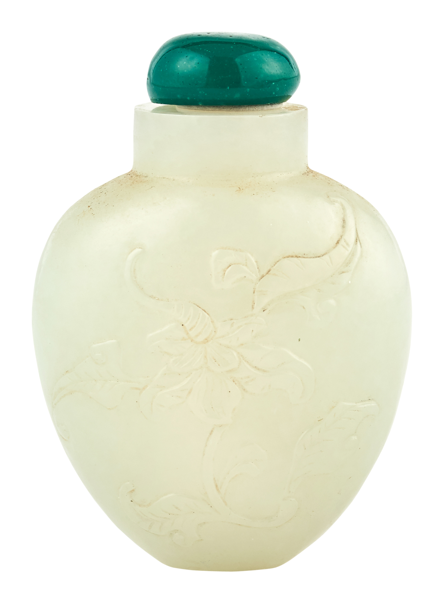 Lot image - A Chinese White Jade Snuff Bottle