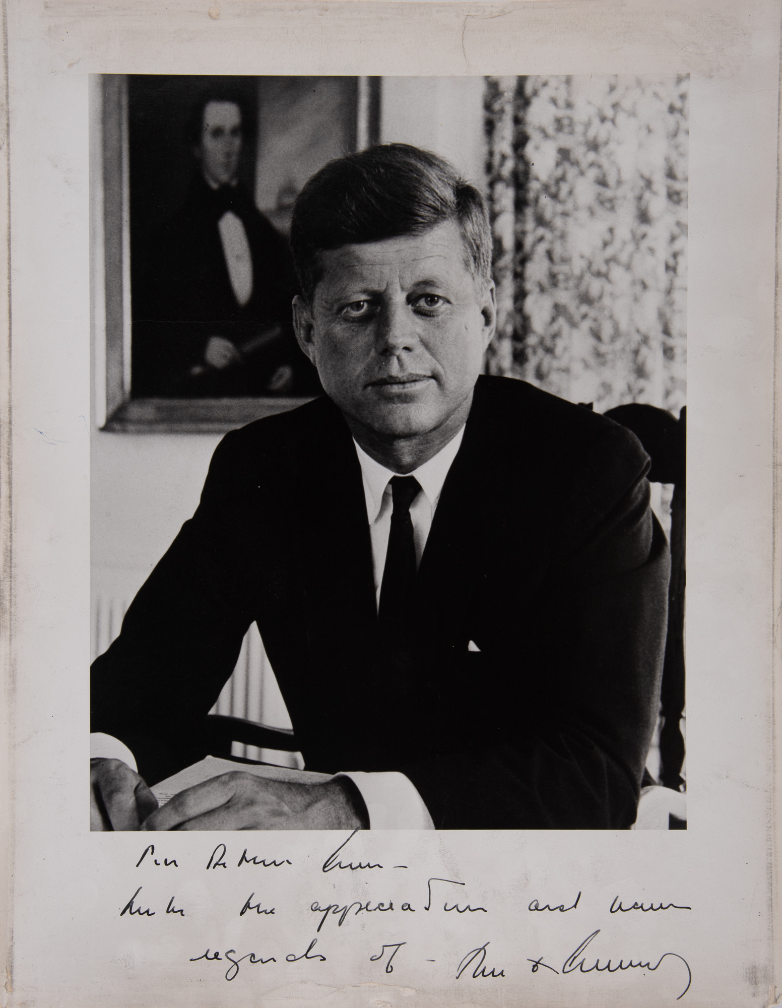 Lot image - KENNEDY, JOHN F.  Photograph inscribed to Arthur Krim.