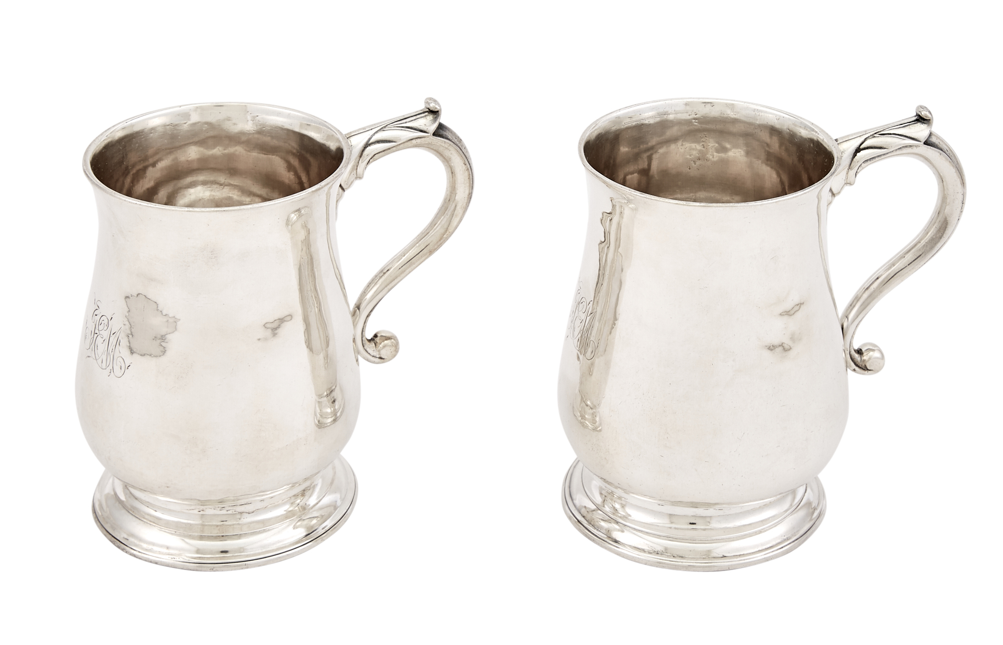 Lot image - Pair of George III Irish Sterling Silver Mugs