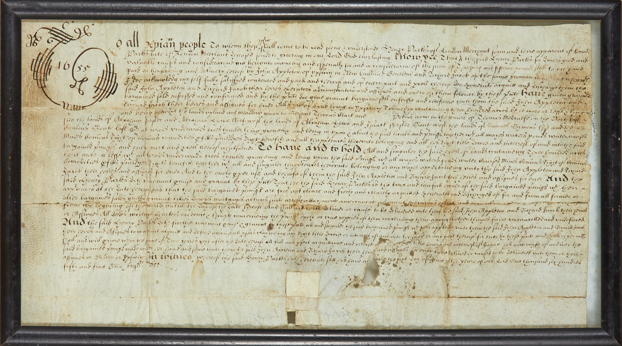 Lot image - [COLONIAL AMERICANA]  Two indentures.