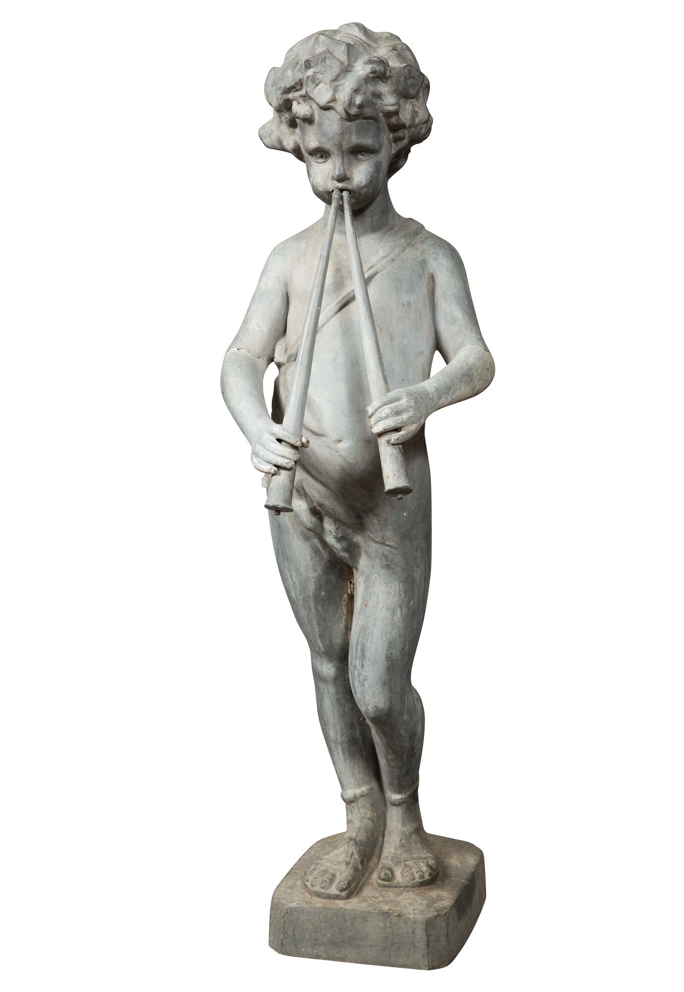 Lot image - Lead Garden Fountain Figure of a Child