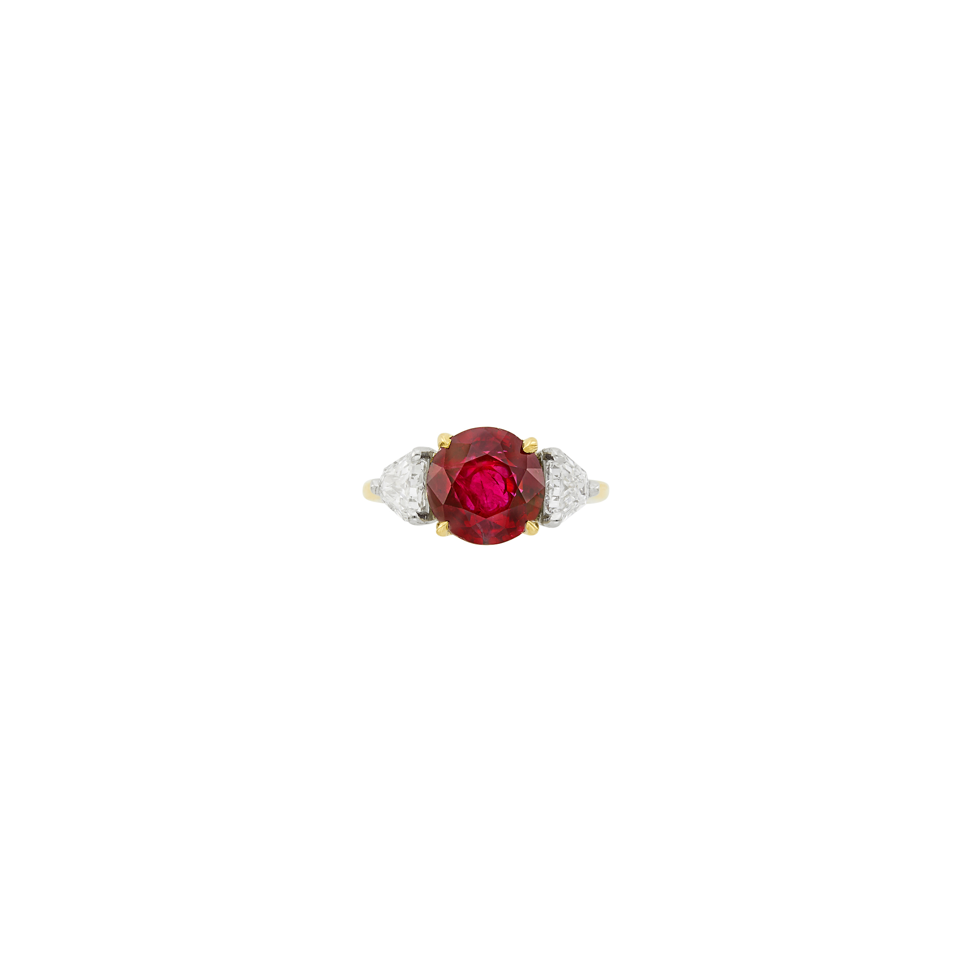 Lot image - Gold, Platinum, Ruby and Diamond Ring