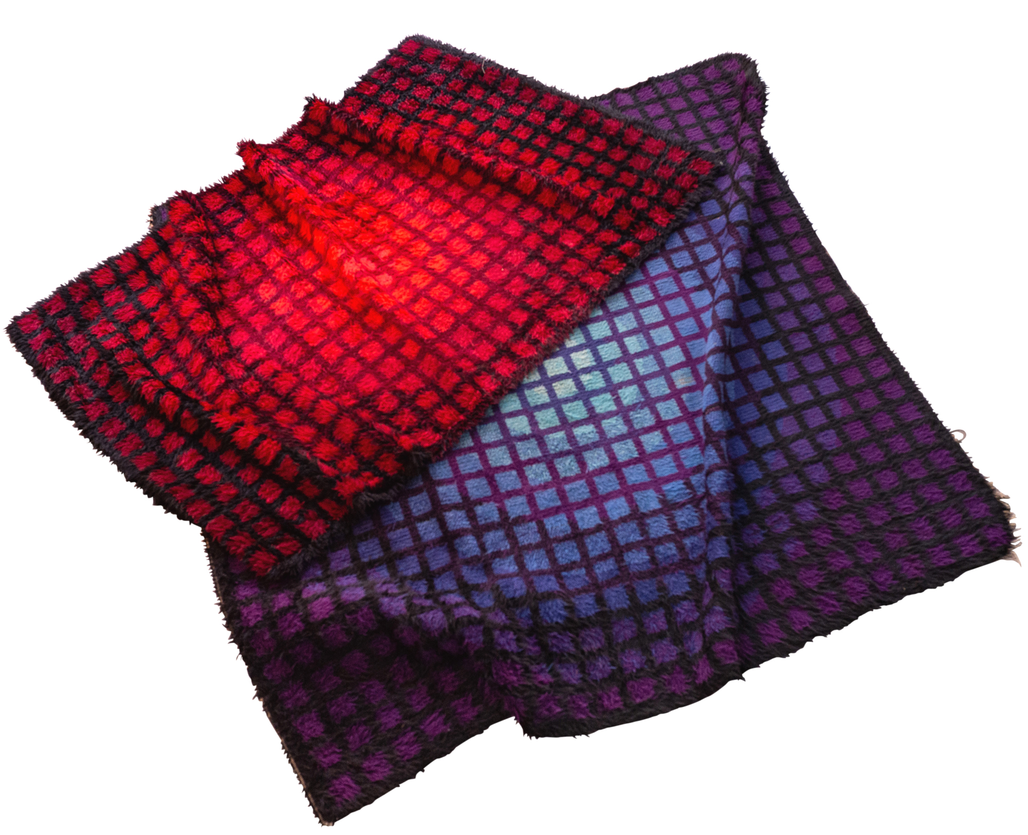 Lot image - Two Mid Century Modern Verner Panton For Unika Vaev Rya Shag Wool Rugs