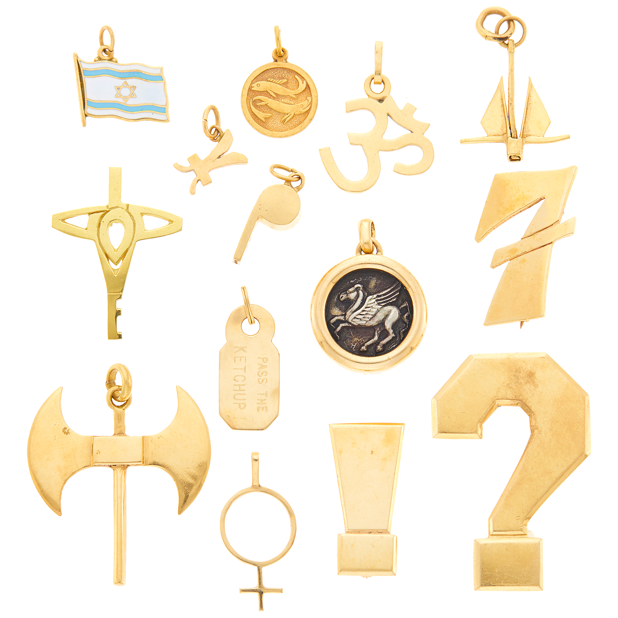 Lot image - Group of Gold Charms