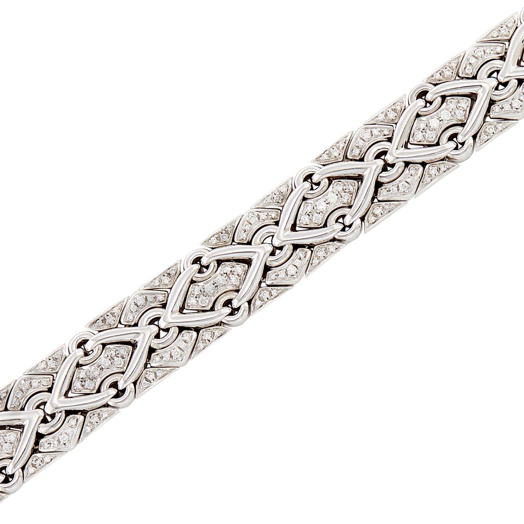 Lot image - White Gold and Diamond 'Trika' Bracelet, Bulgari