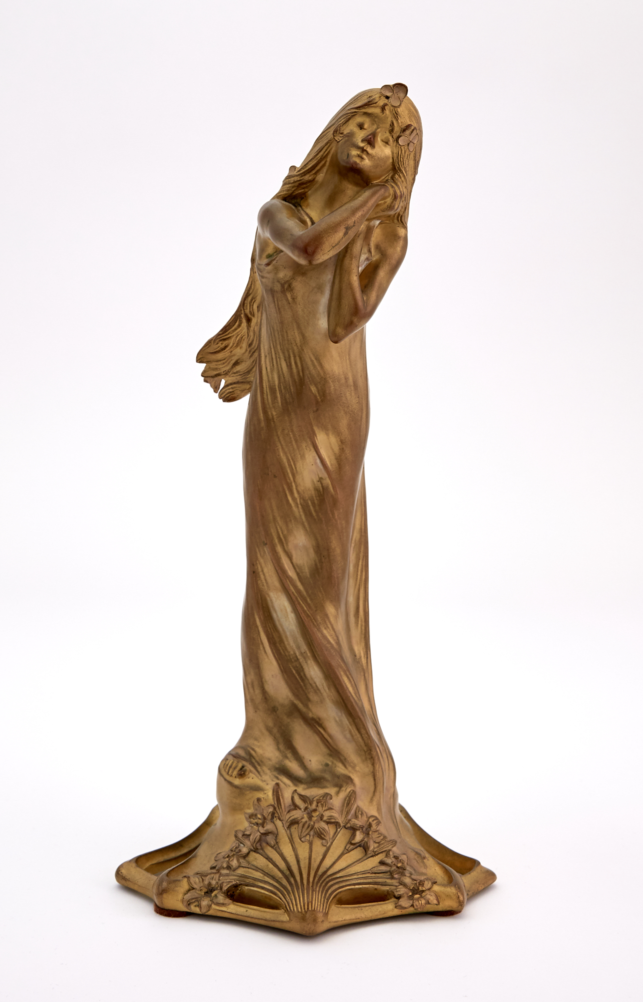 Lot image - French Art Nouveau Gilt-Bronze Figure of a Maiden