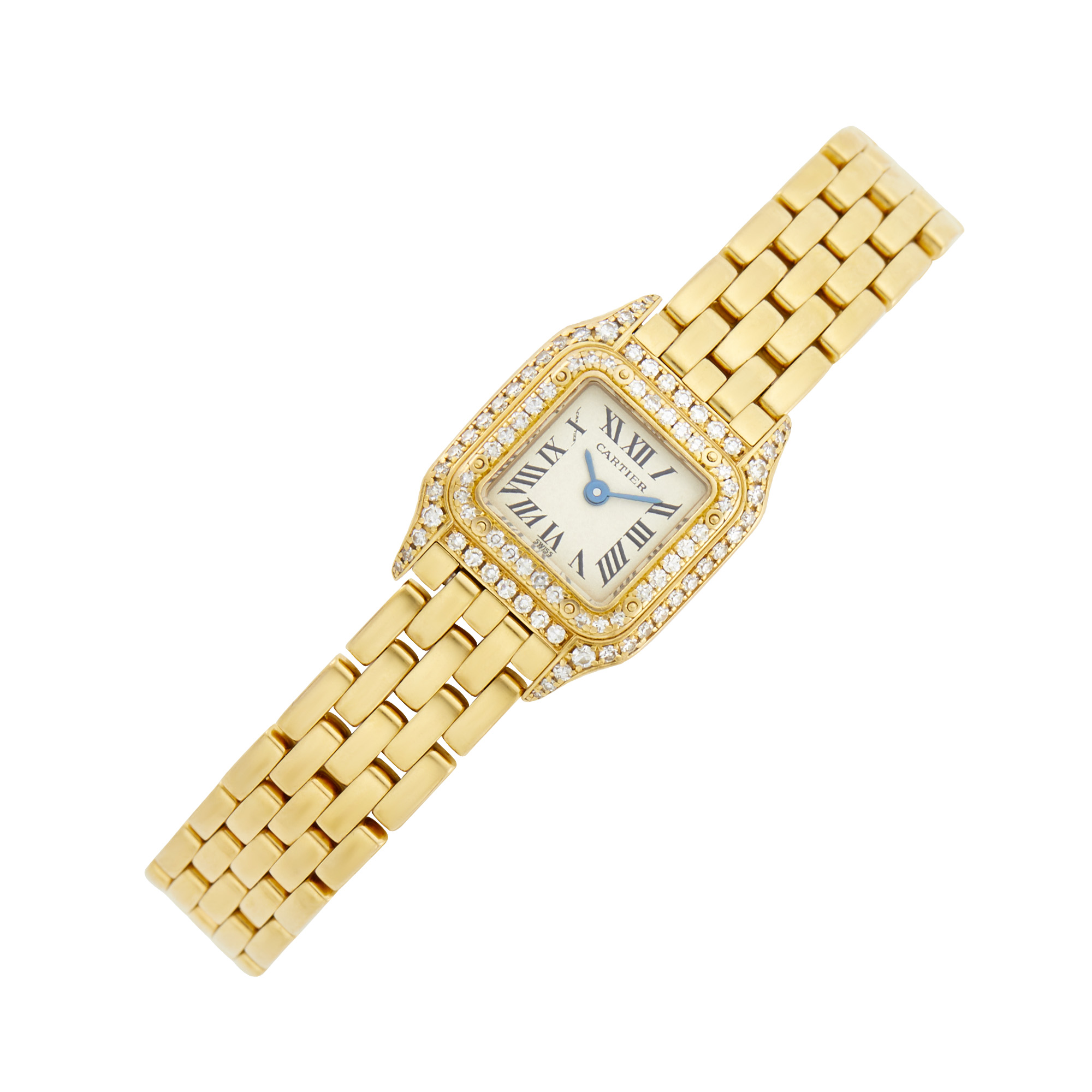 Lot image - Cartier Gold and Diamond Mini Panthère Wristwatch, Ref. 1131
