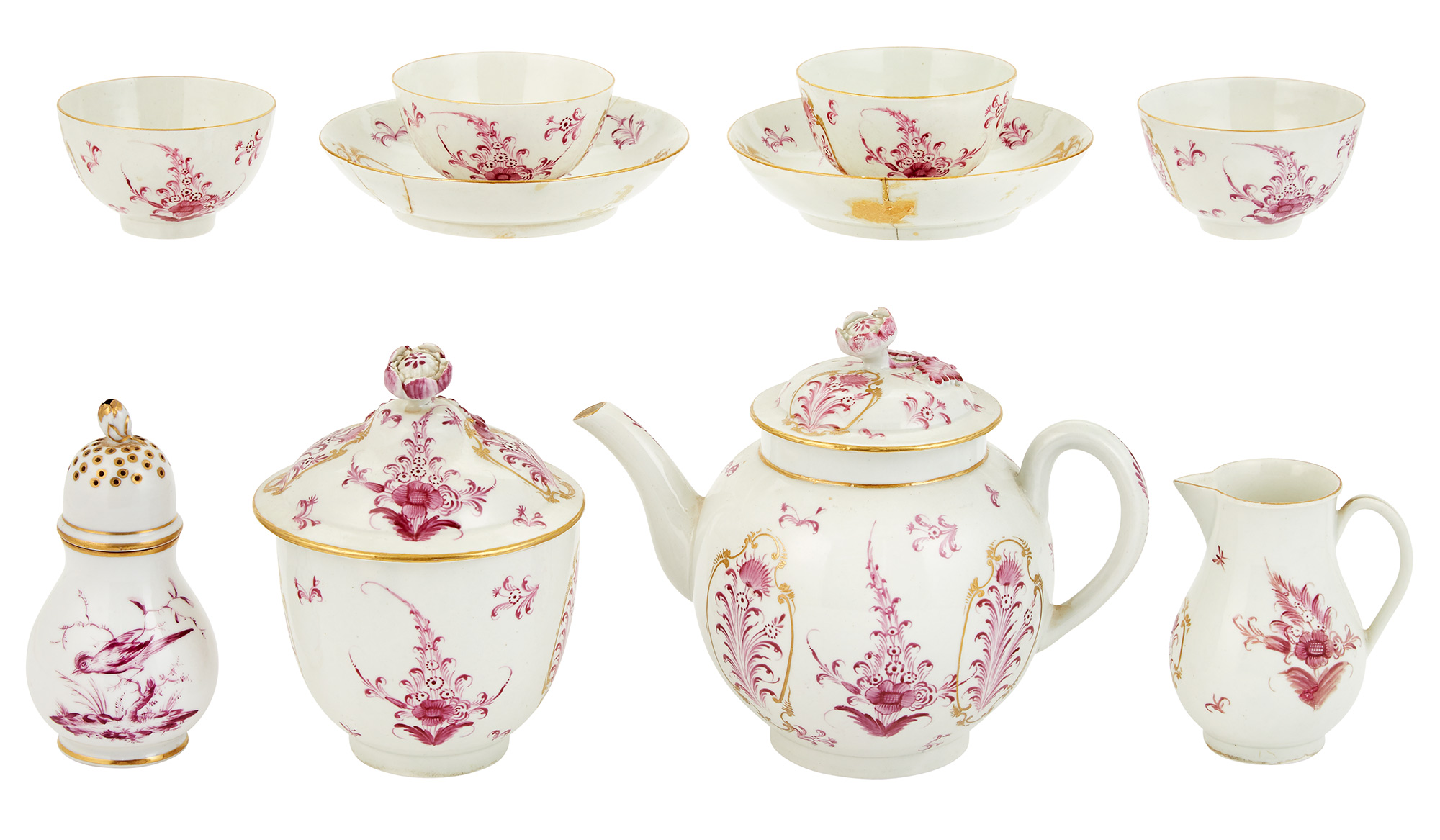Lot image - Höchst Porcelain Part Tea Service