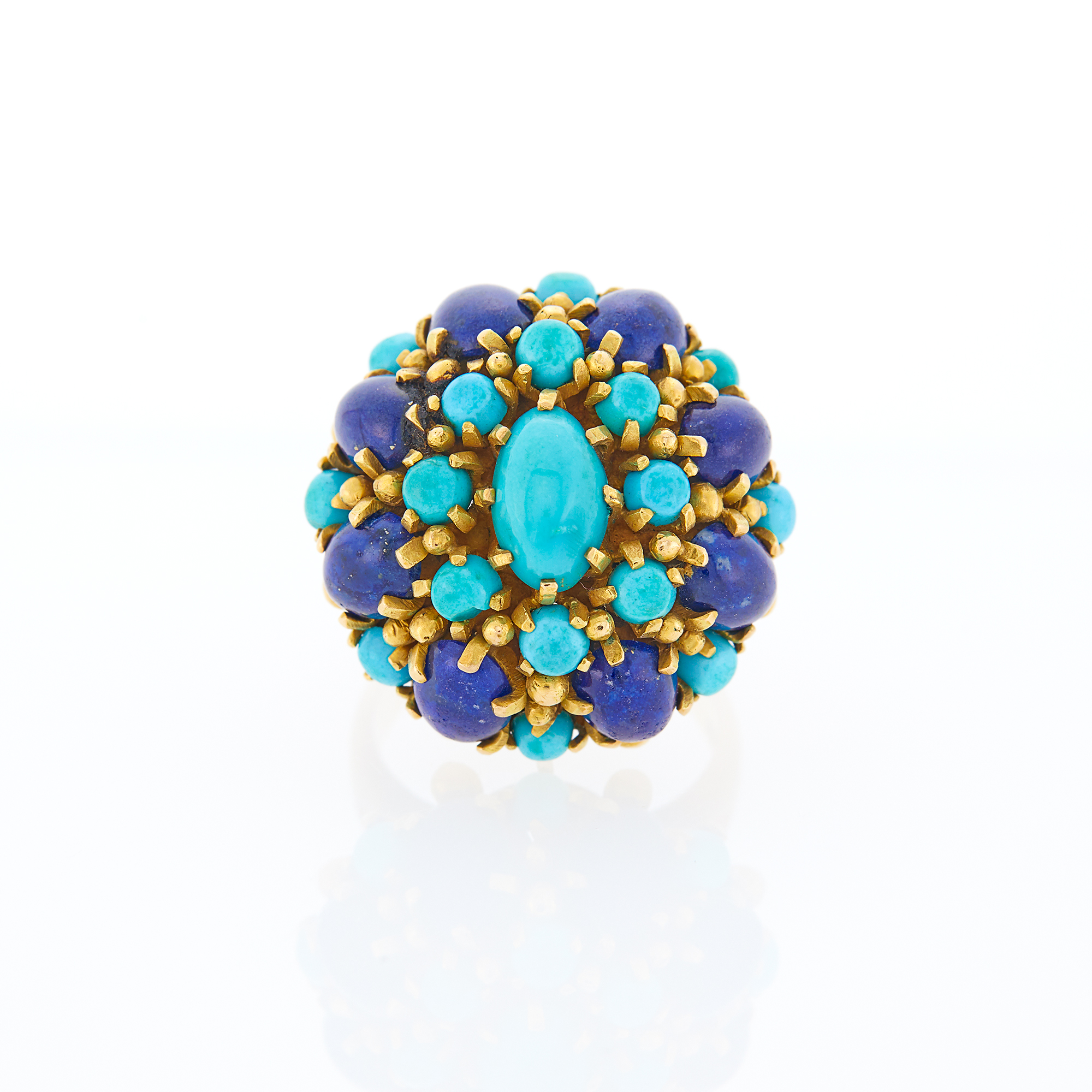 Lot image - Gold, Turquoise and Lapis Ring