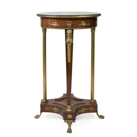 Lot image - Empire Style Gilt-Metal Mounted Mahogany Gueridon
