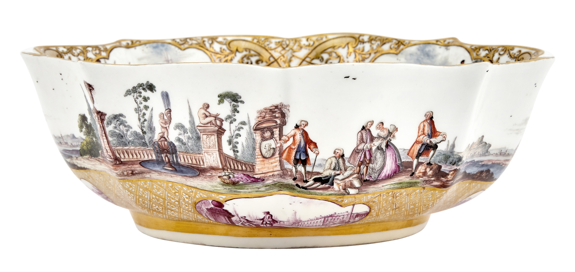 Lot image - Meissen Documentary Dated Ogival Quatrefoil Bowl From The Christie-Miller Service