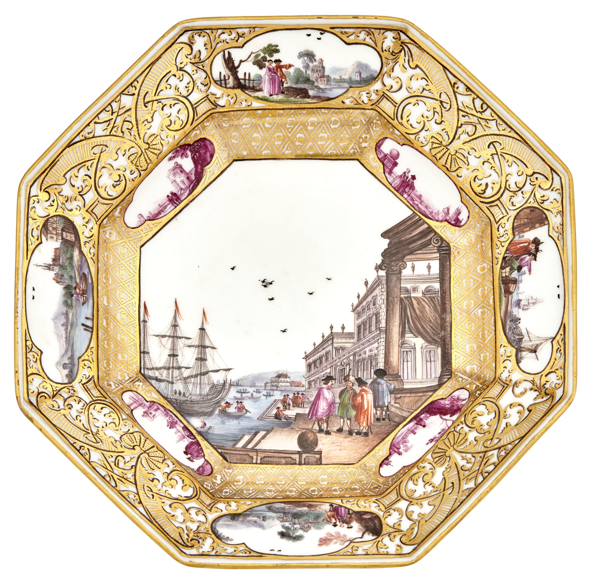 Lot image - Meissen Small Octagonal Plate From The Christie-Miller Service