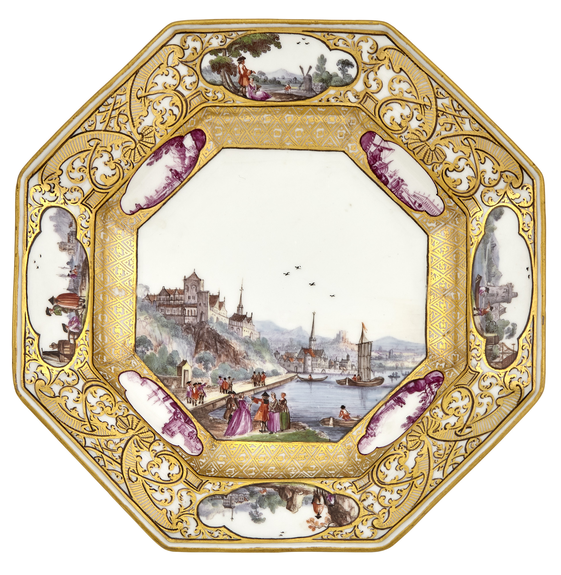 Lot image - Meissen Small Octagonal Plate From The Christie-Miller Service