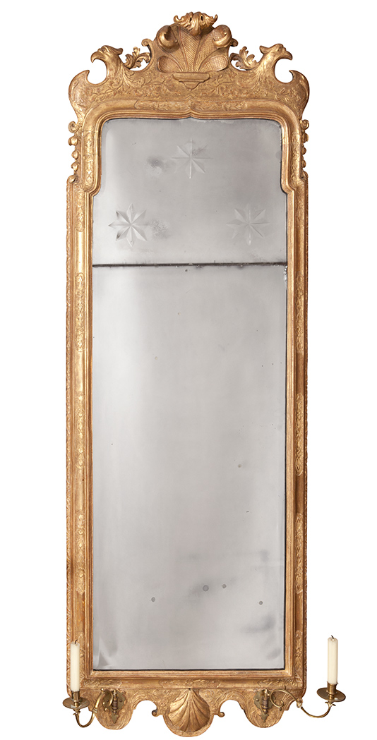 Lot image - George I Gilt-Gesso and Giltwood Pier Mirror