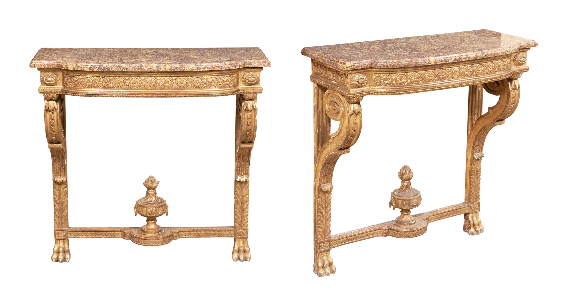 Lot image - Pair of Louis XVI Giltwood Consoles