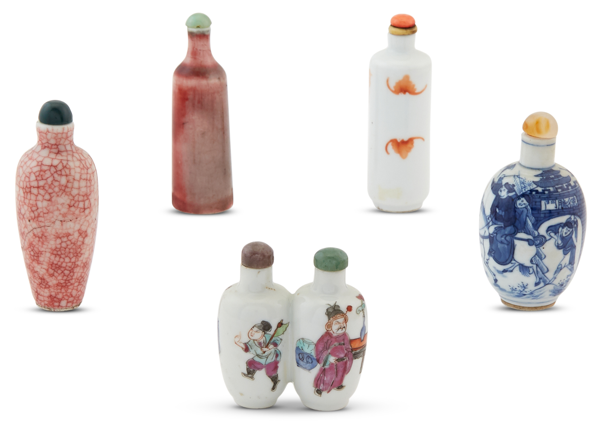 Lot image - Group of Five Chinese Snuff Bottles