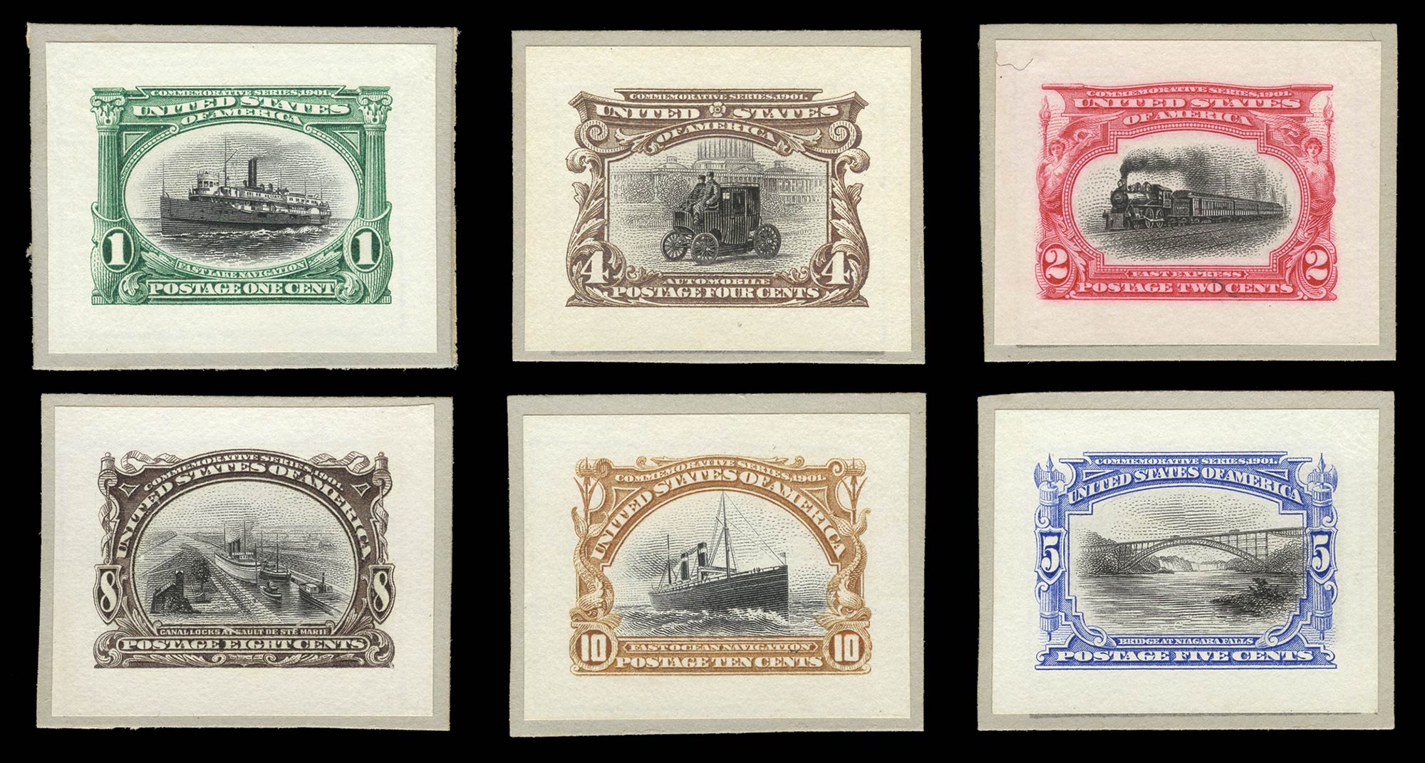 Lot image - United States 1901 Pan-American Small Die Proofs