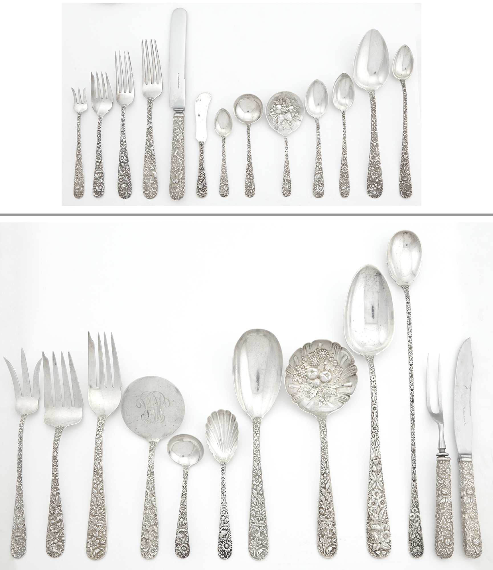 Lot image - S. Kirk & Son Co. Sterling Silver Repousse