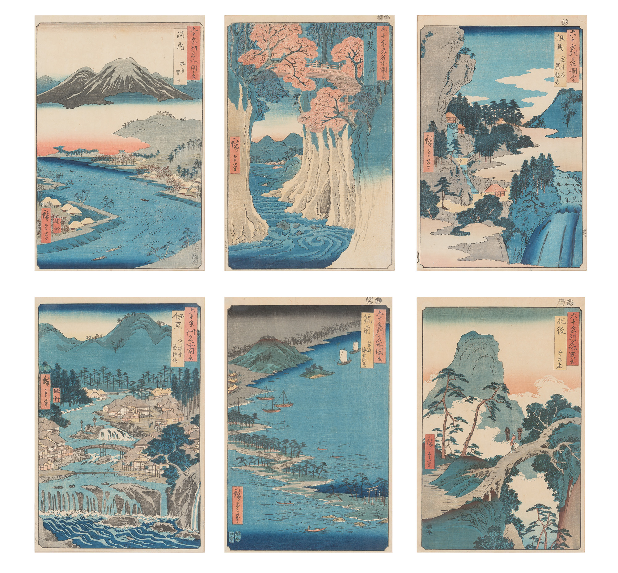 Lot image - Six Japanese Woodblock Prints after Utagawa Hiroshige (1798-1858)