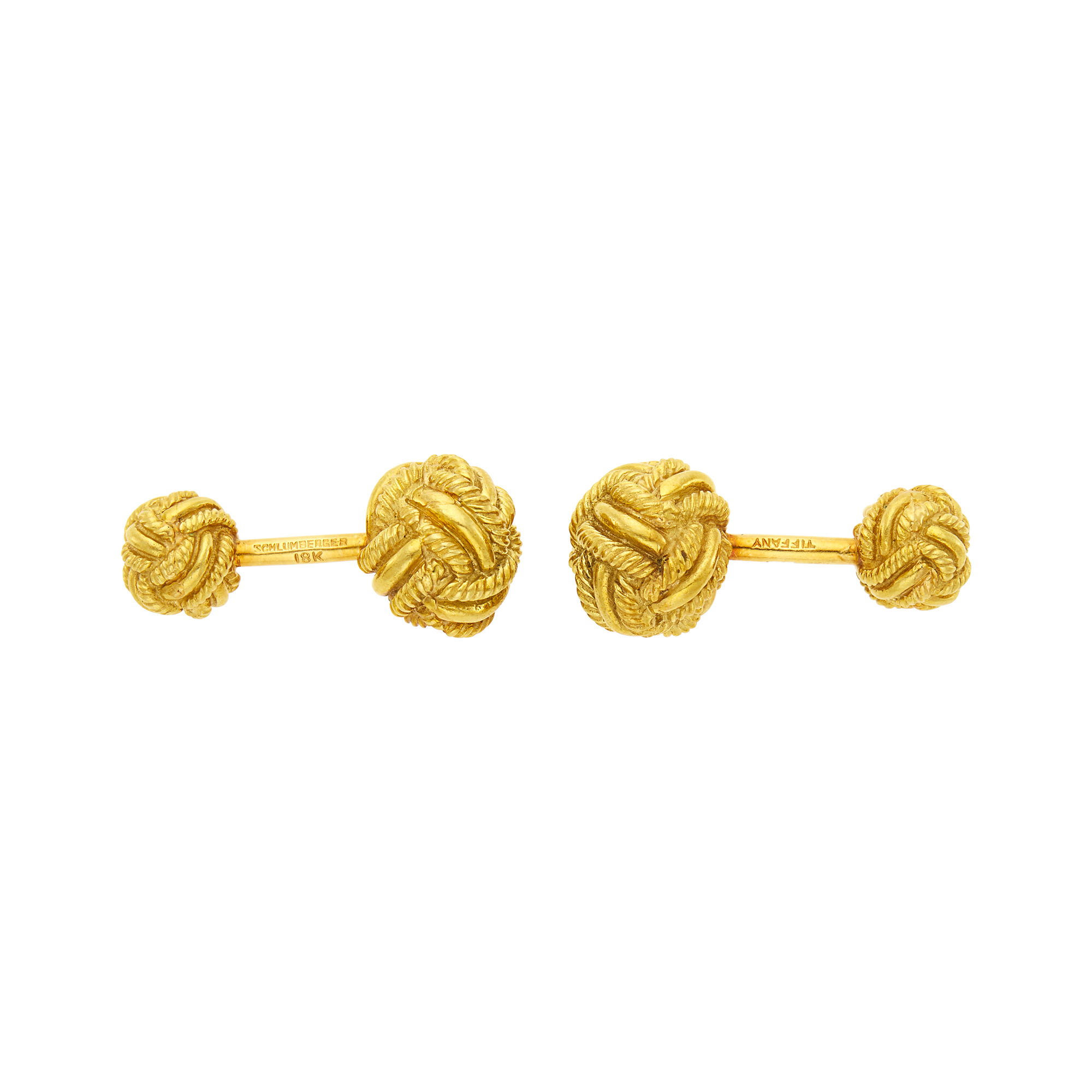Lot image - Tiffany & Co., Schlumberger Pair of Gold Knot Cufflinks