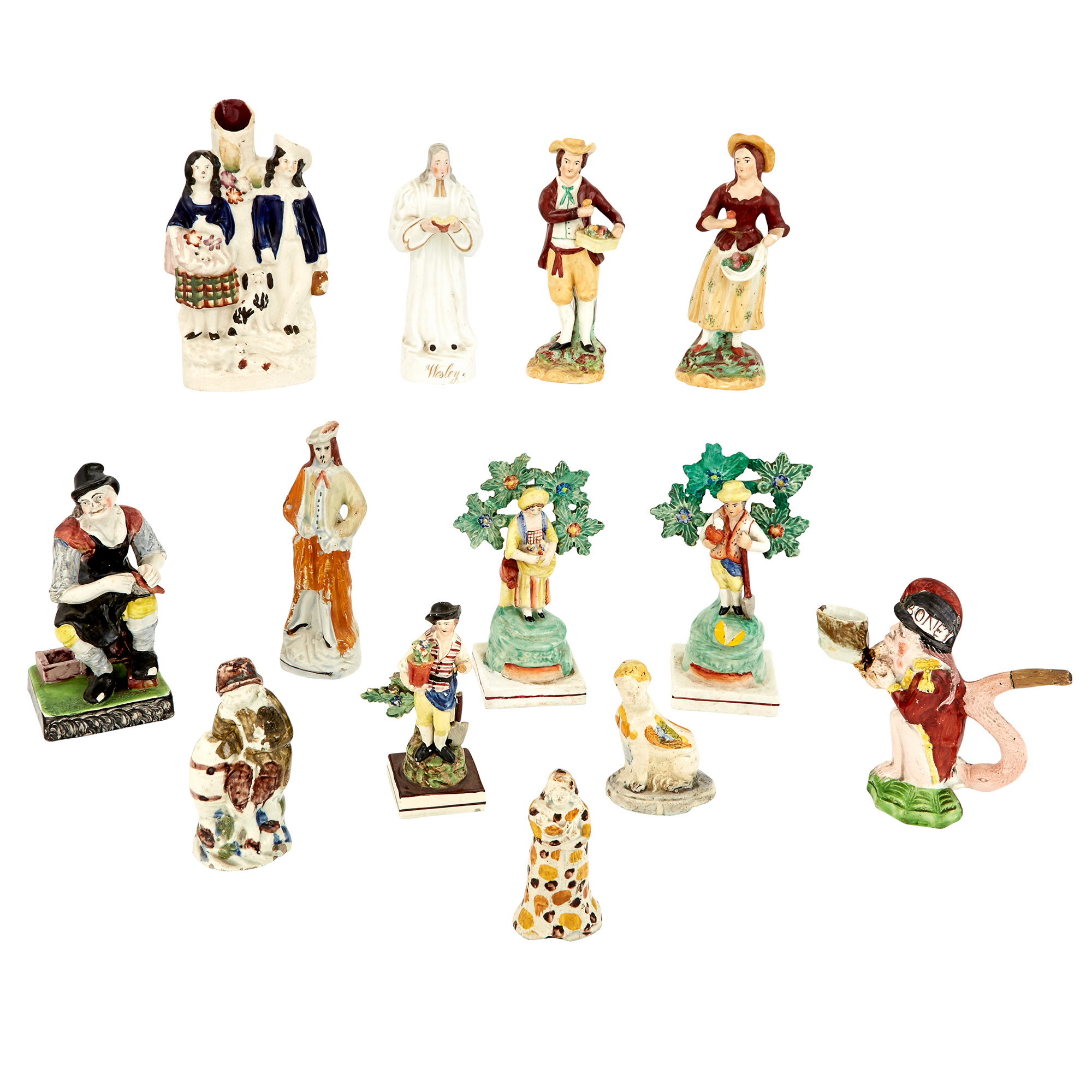 Lot image - Group of Staffordshire Pottery Figures