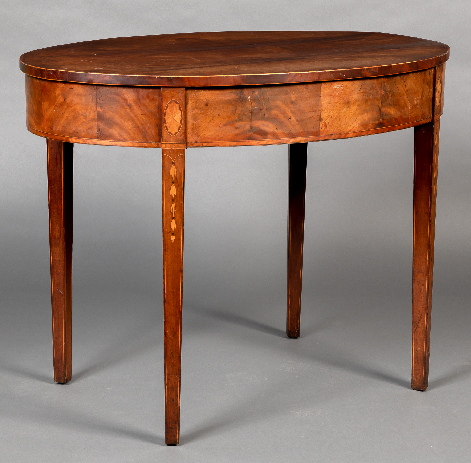 Lot image - Federal Inlaid Mahogany Oval Table