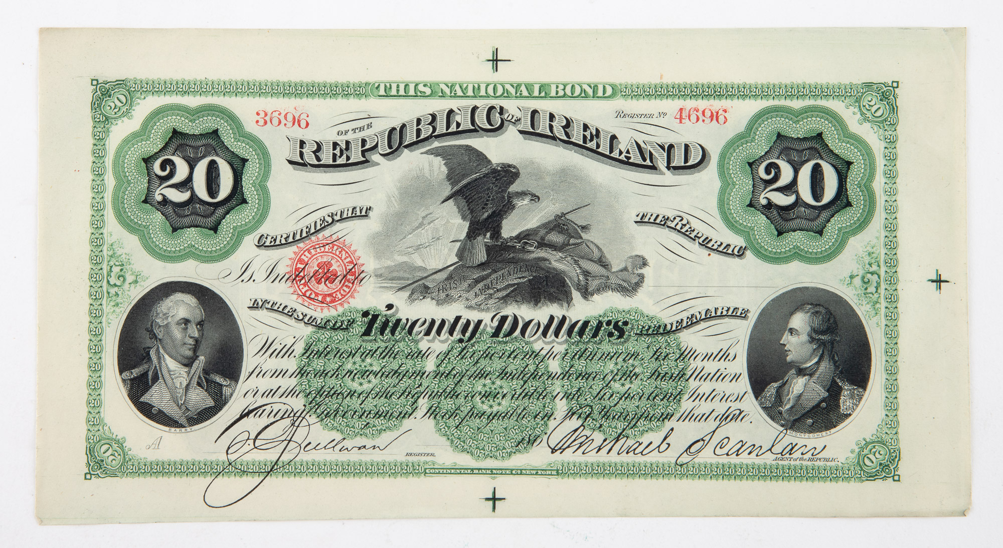 Lot image - Republic of Ireland Fenian Brotherhood One Hundred Dollar Bond
