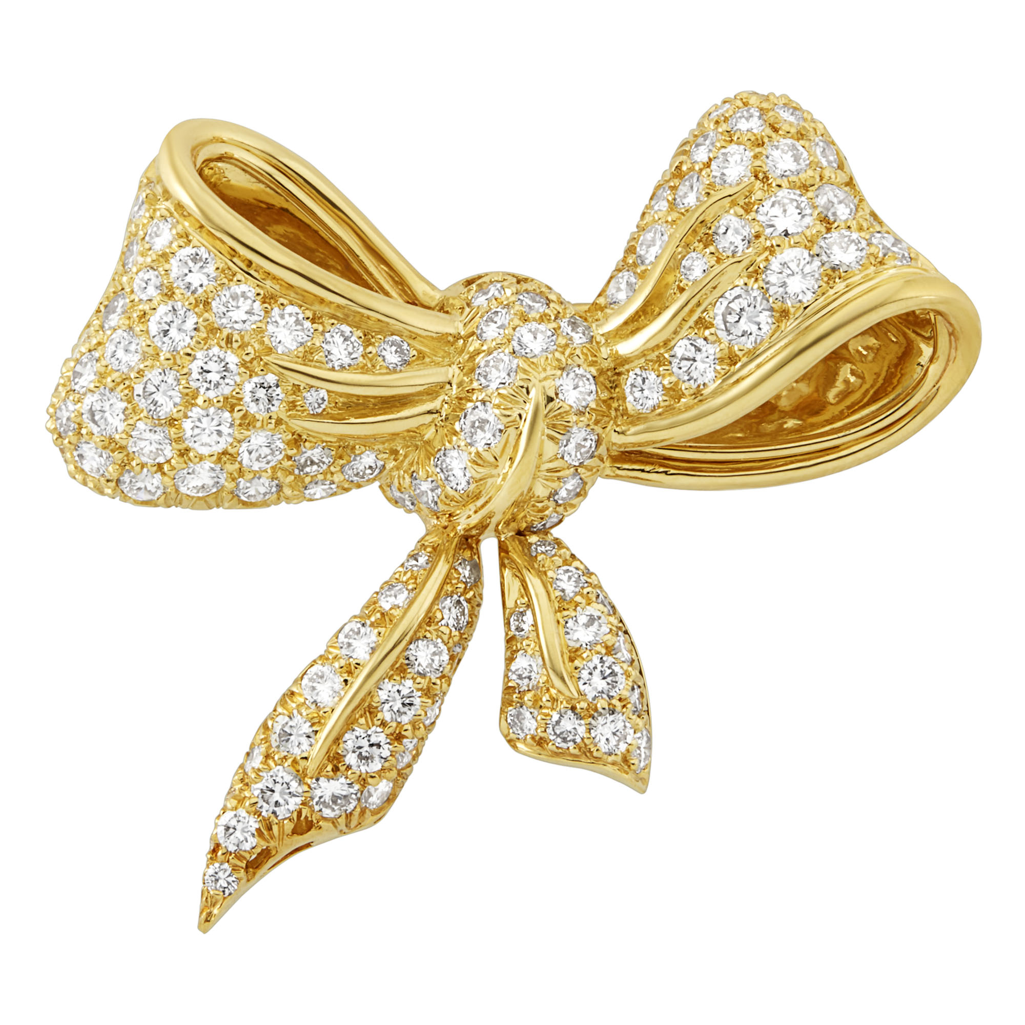 Lot image - Gold and Diamond Bow Brooch