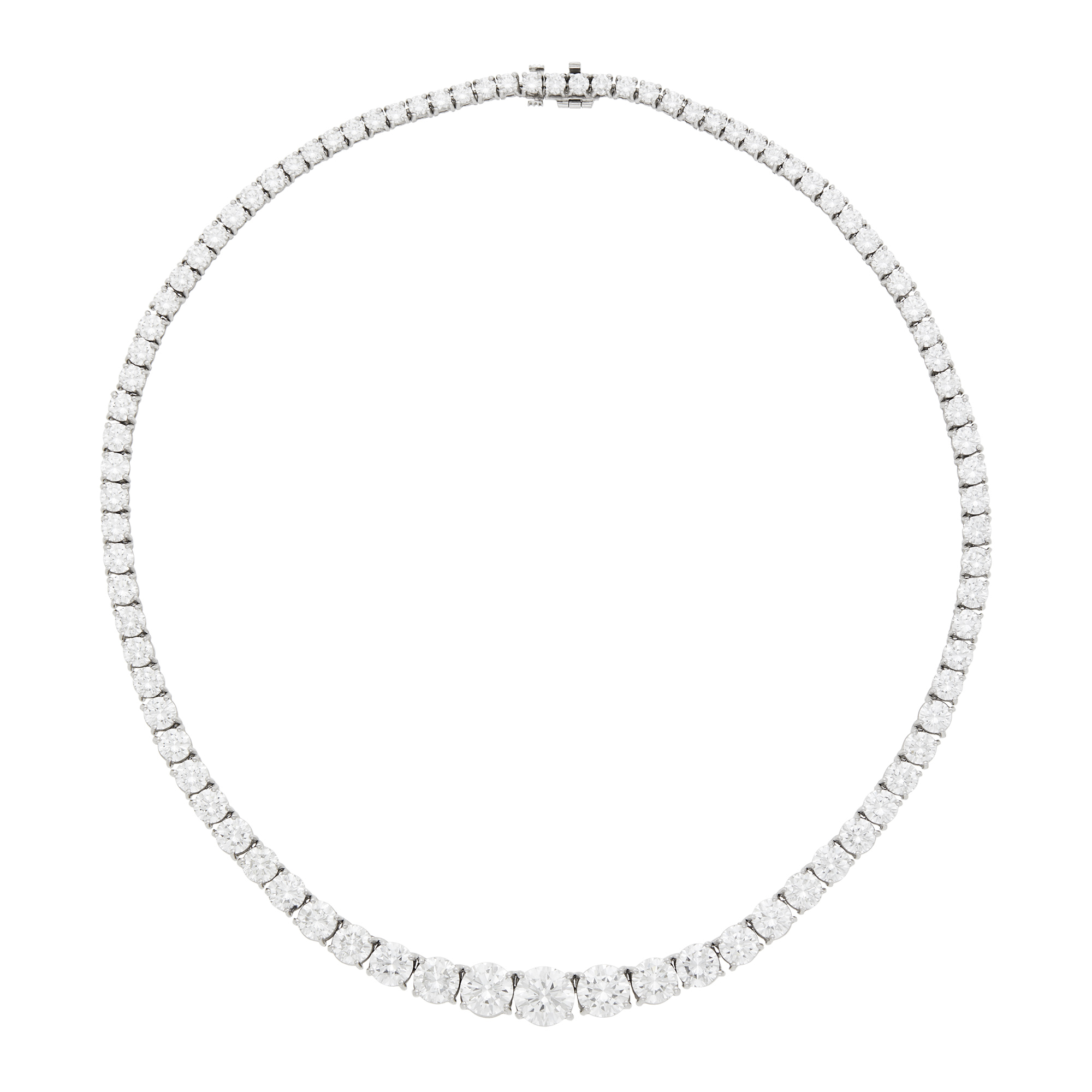 Lot image - Platinum and Diamond Necklace, by Tiffany & Co.