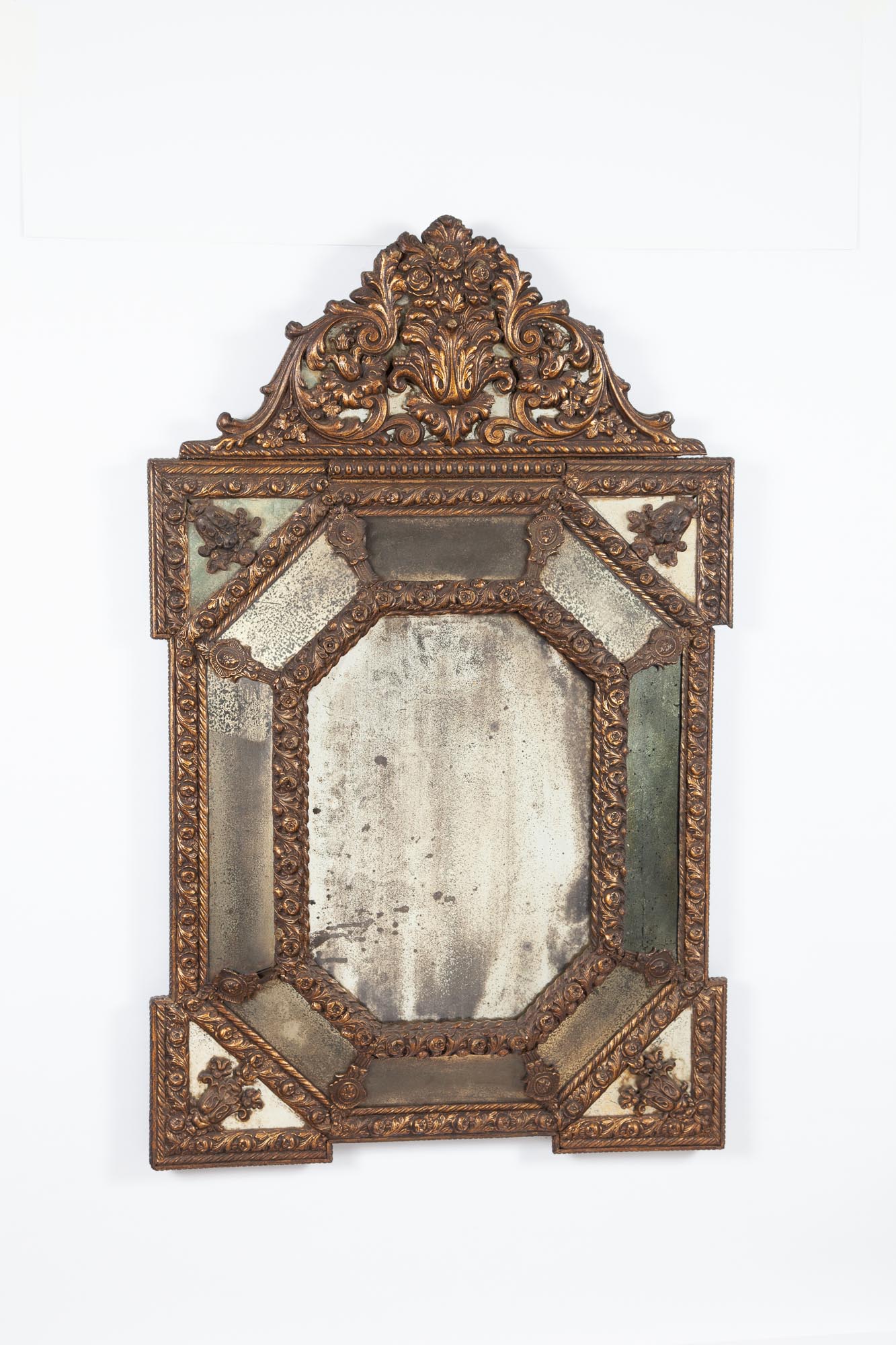 Lot image - Continental Baroque Style Giltwood Mirror